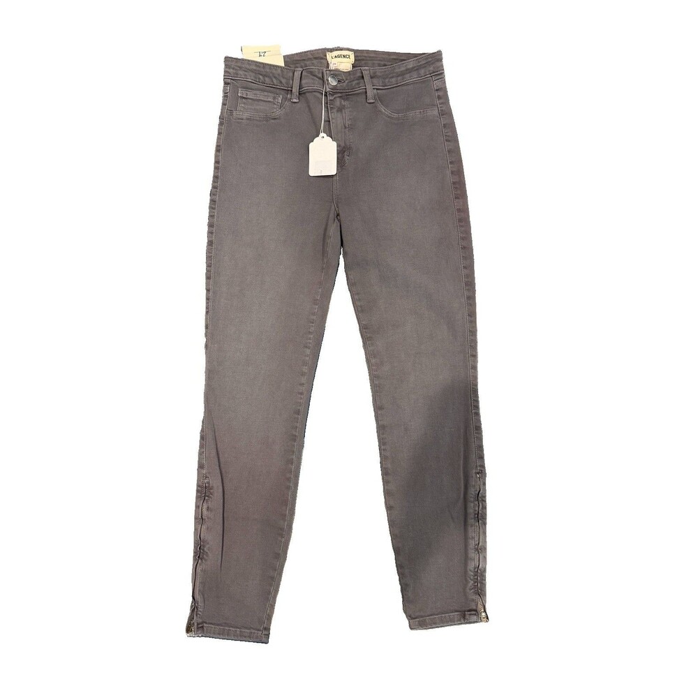 NWT L'AGENCE Andrea High Rise Skinny Ankle Zip Jeans Sz 29 Grey USA $235